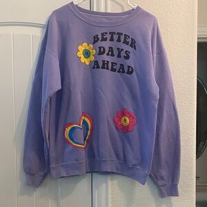 Pacsun Purple Graphic Women's Sweater, Sz S